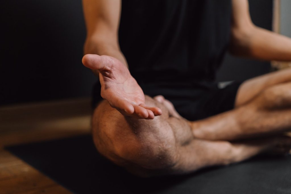 Man practicing stress relief - healthy habits